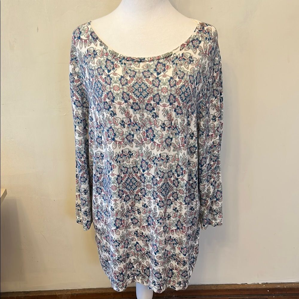 Talbots Floral Patterned Long Sleeve Lightweight sweater Size 2X EUC